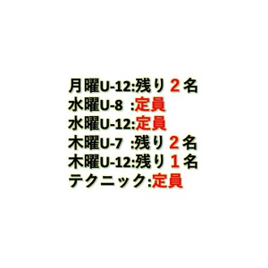 定員と各クラス空き状況